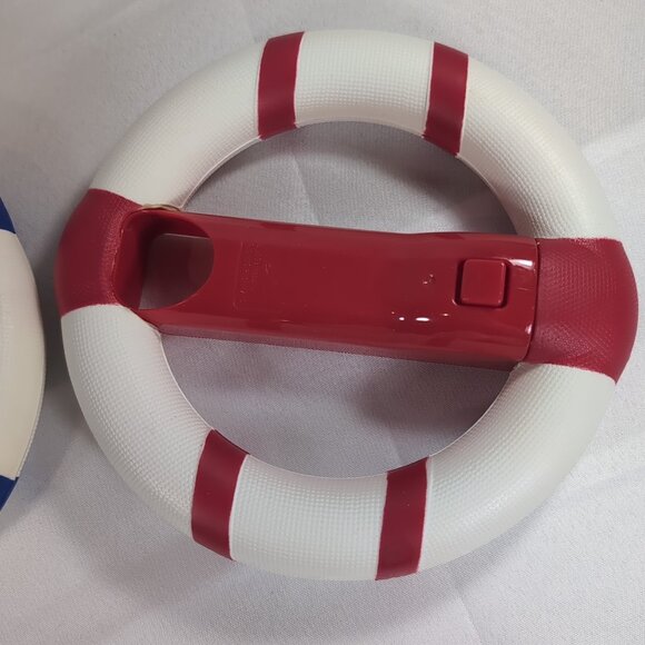 Nintendo Wii NERF 2008 2 Set Racing Wheel Controller Attachment Red Blue White - Picture 5 of 16
